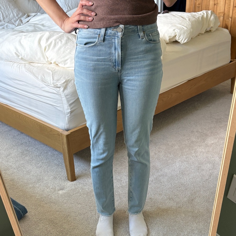 PAIGE Women's Light Blue Hoxton Slim Jeans